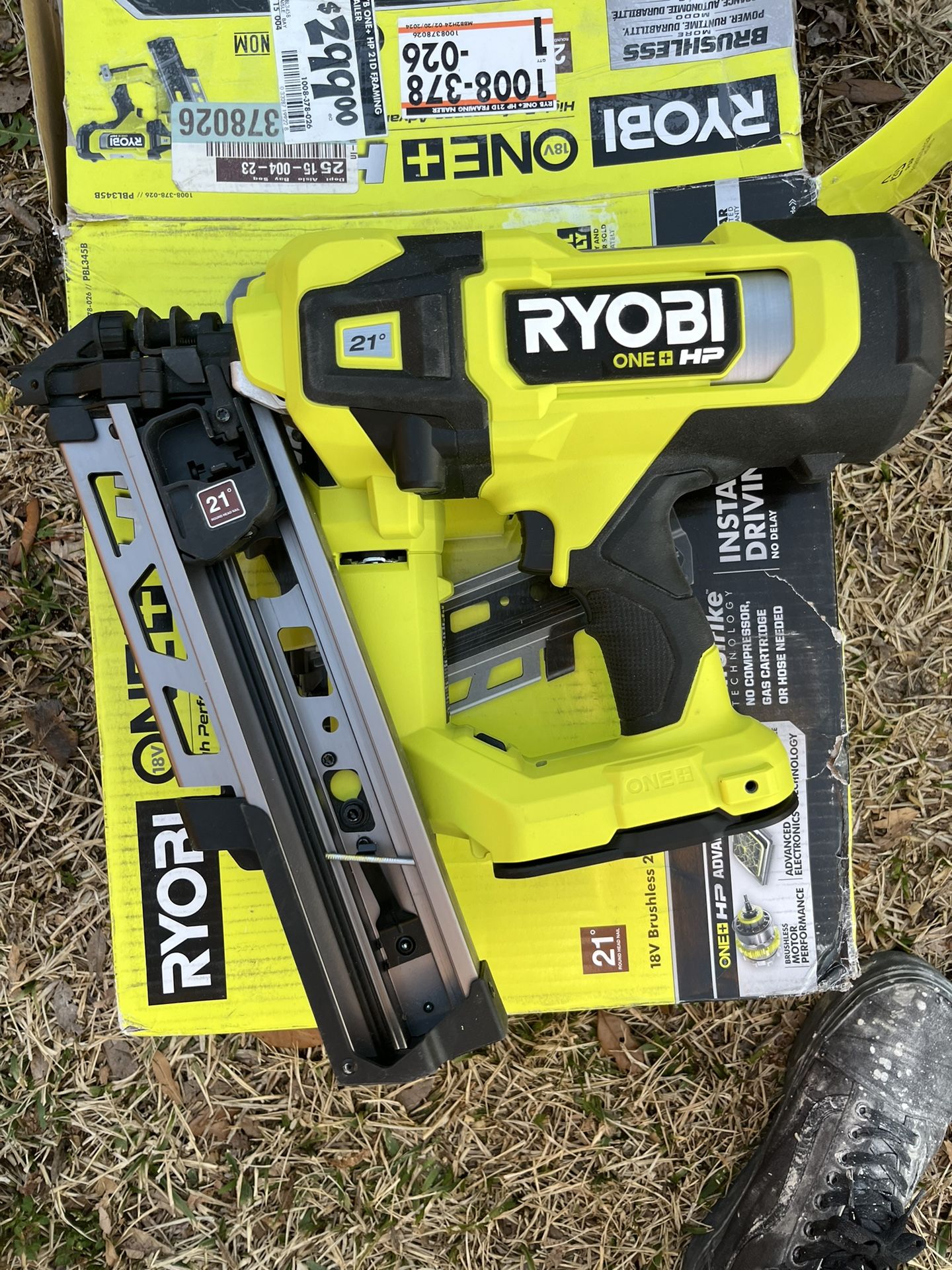 RYOBI ONE+ HP 18V Brushless Cordless AirStrike 21° Framing Nailer (Tool Only)