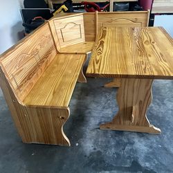 Solid Wood Breakfast Nook Table Set - Bench!