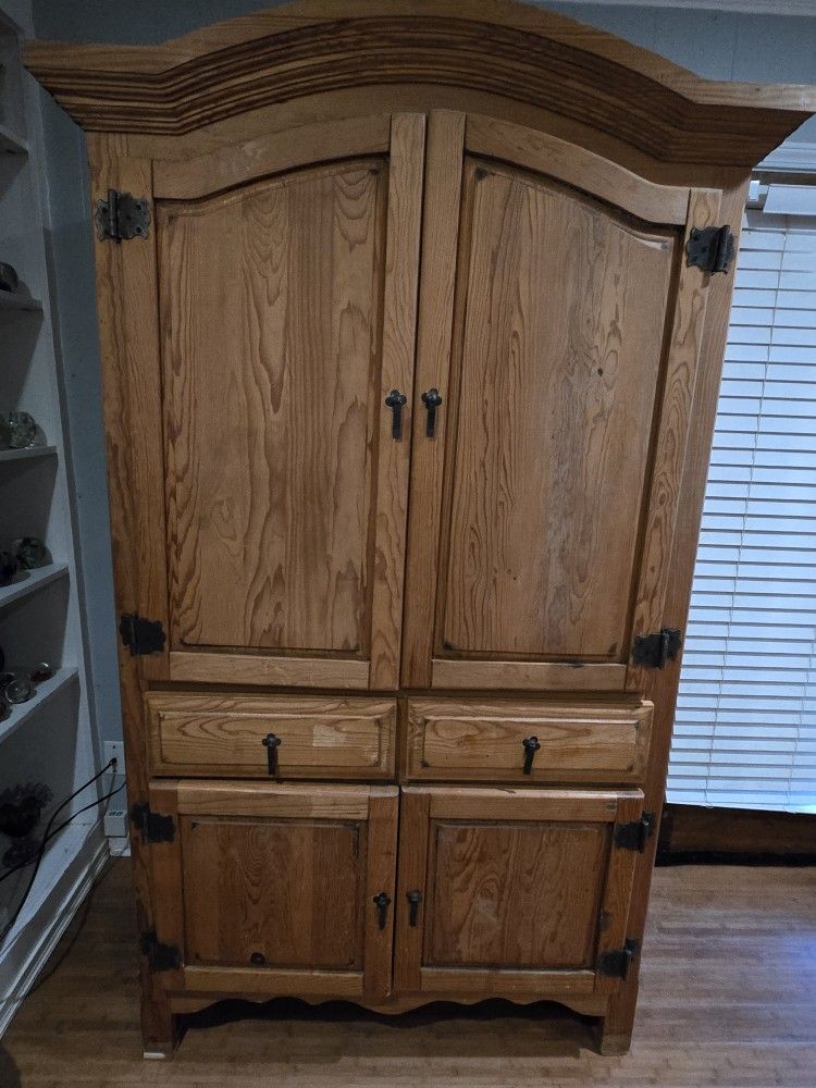 Mexican pine wood armoire cabinet wardrobe 80 x 26 x 48