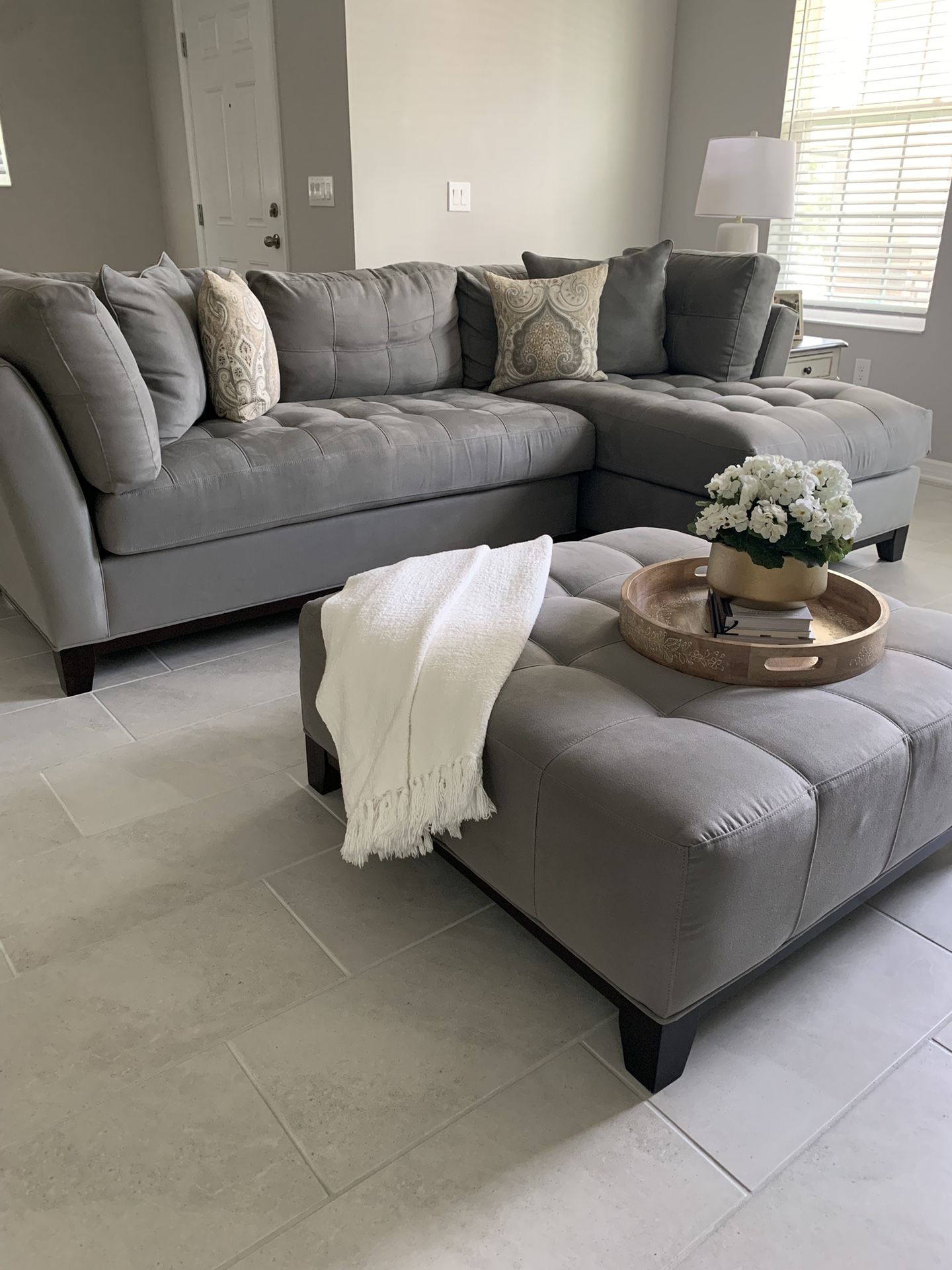 Beautiful Sofa Chaise And Ottoman