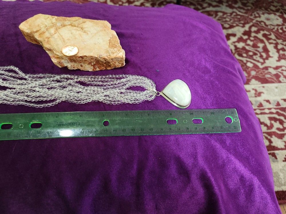 Moonstone Sterling/crystal Pendant