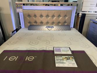 King size bed frame and dresser 450