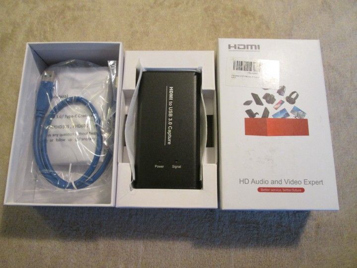 USB Capture Video Card, HDMI to USB 1080P New In Box