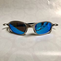Oakley Juliet 🔥 Metal Silver Lenses Blue Ice Polarized