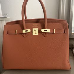 Hermes Birkin Dupe Brown 35 Purse Handbag