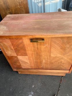 Mid-Century Modern Record Cabinet / Vinyl Storage Cabinet – Ready to Refinish