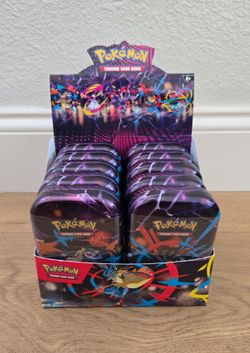 For Sale:  
Brand New in Box Pokemon Trading Card Game Mega Evolution Mini Tin Display