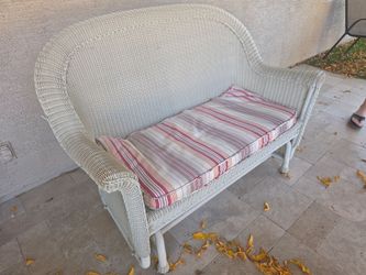 Rocking Outdoor Wicker Loveseat with cushion