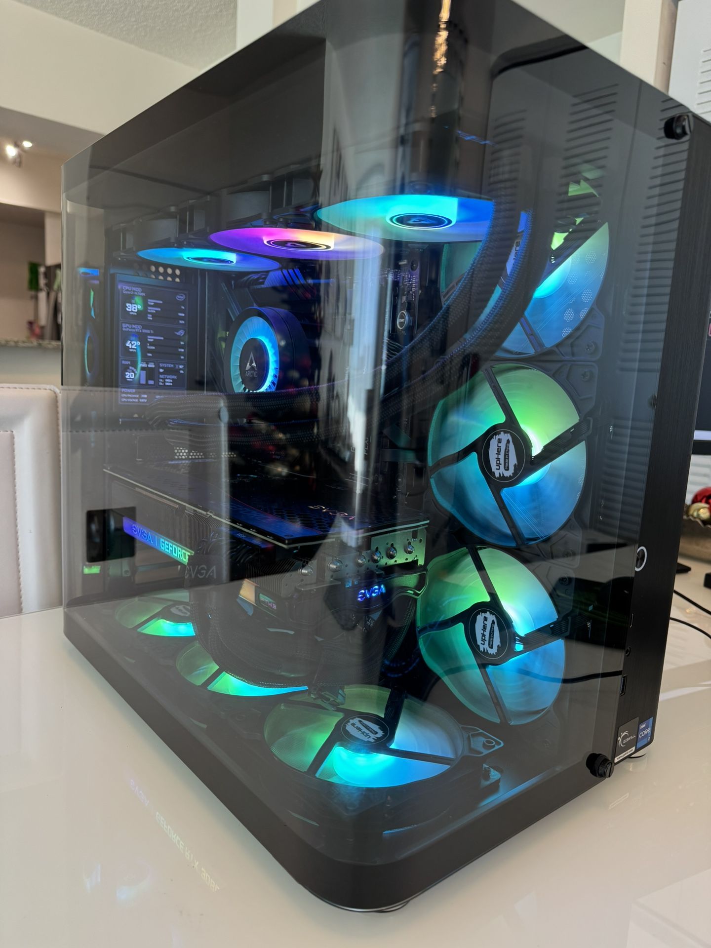 Intel 14700k EVGA RTX 3080ti Rog Strix Z790 32gb DDR5 1tb Nvme 4.0 1200w PSU Alloy Case Gaming Pc
