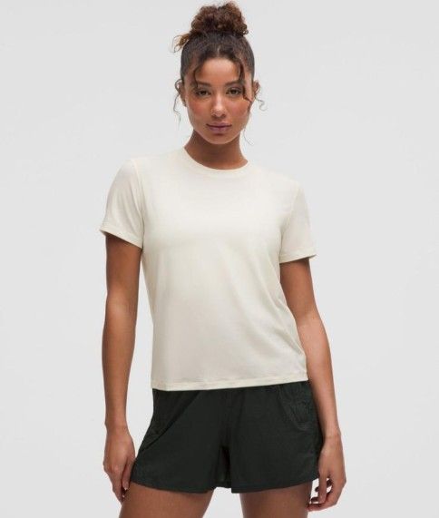Lululemon Jersey Training Classic-Fit Short-Sleeve Shirt, Light Ivory Size 10 ( Brand New)