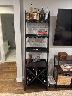 Bar Cabinet / Wine Rack with Glass Holder – Excellent Condition