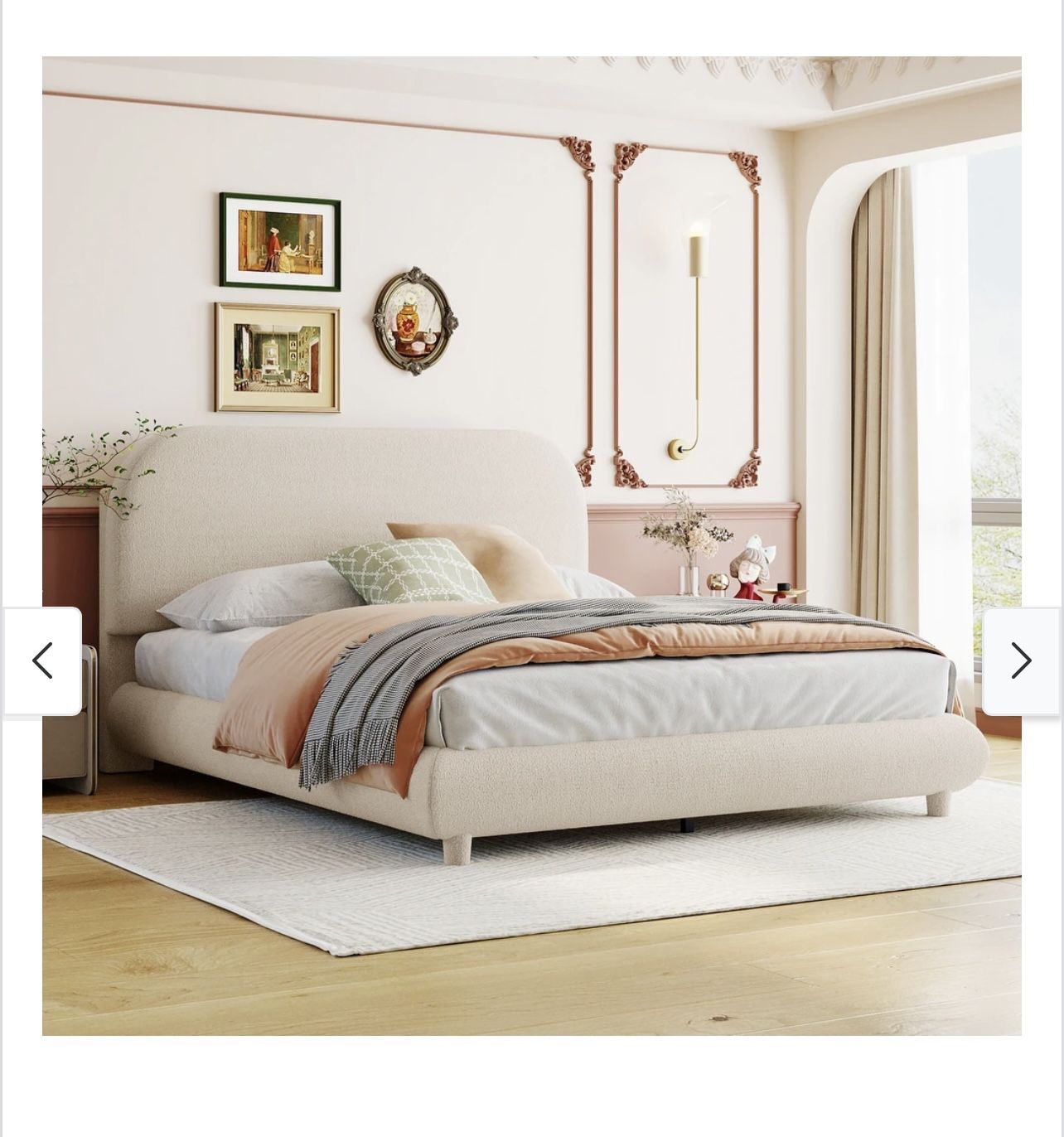 Modern Teddy Upholstered Full Bed Frame