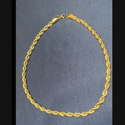 $60 Only! 24inchRopeChain18kGoldPlated 
