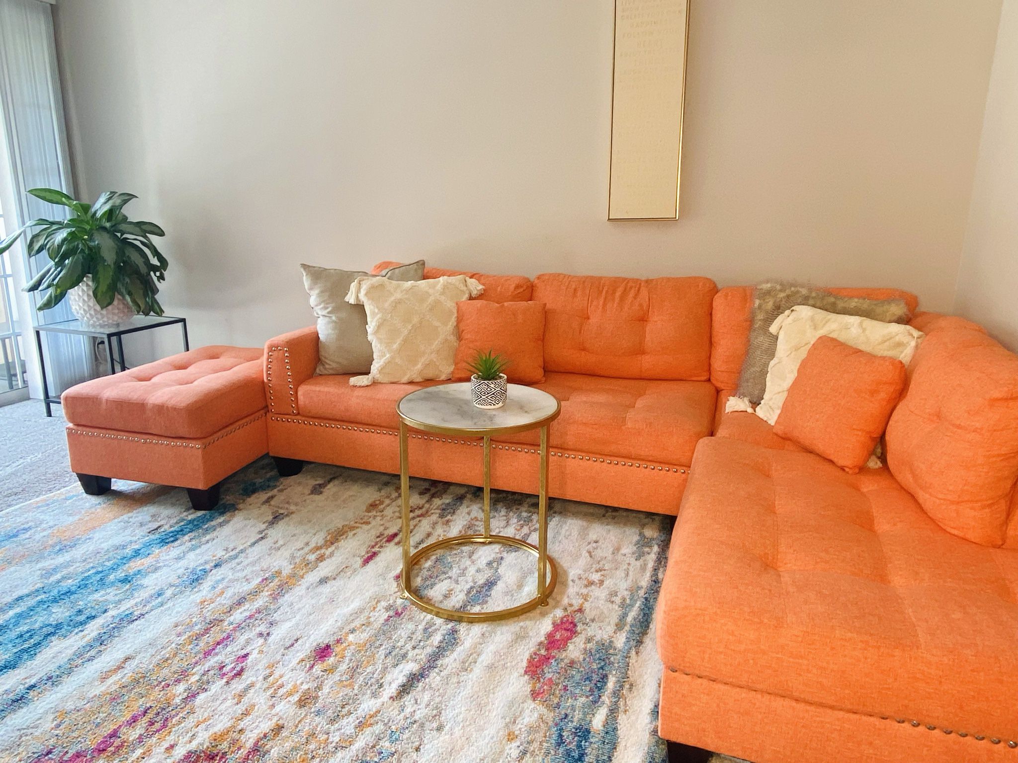 Orange Sectional Couch
