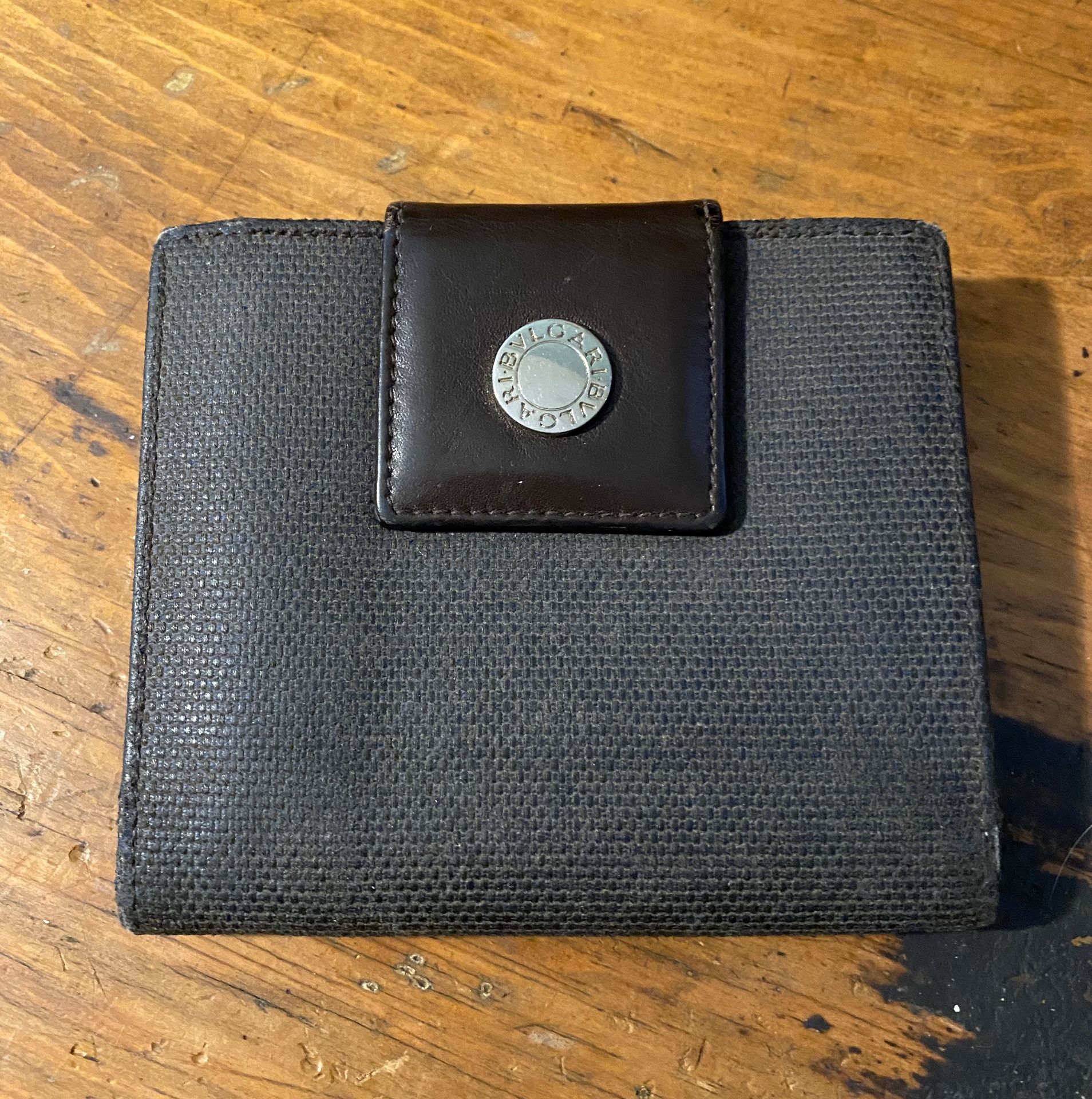 Bvlgari Brown Canvas & Leather wallet - Unisex