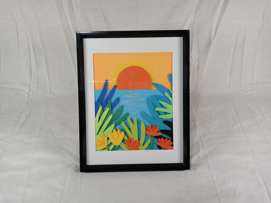 *NEW* Original Handmade Boho Style Framed Landscape 3D Wall Art/ Artwork