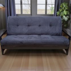 Kodiak Furniture Phoenix Espresso Futon w/ Navy Microfiber Mattress