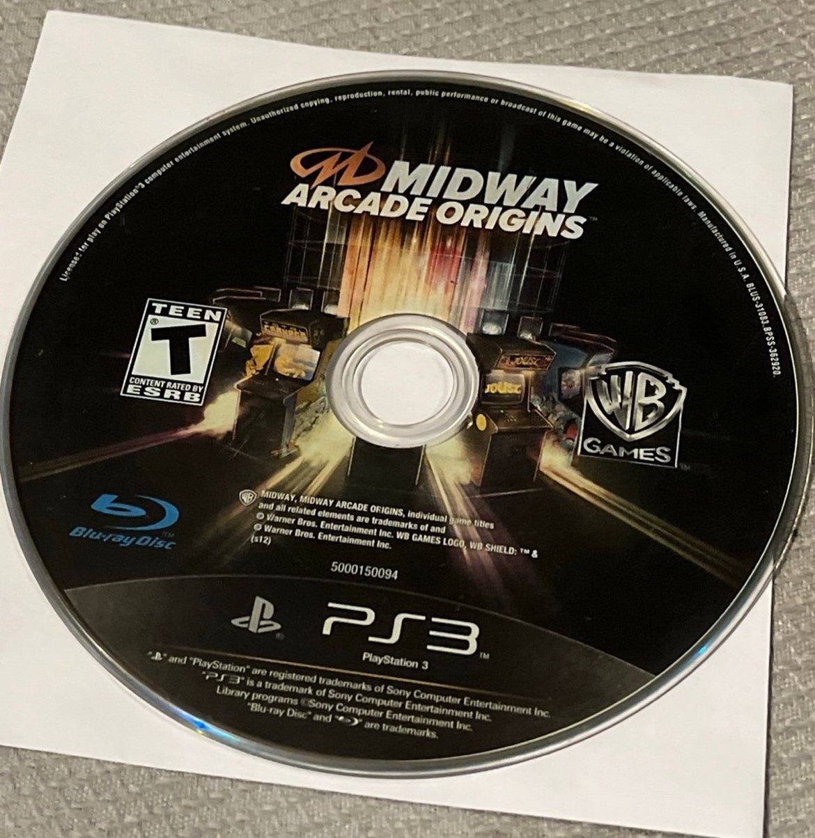 Midway Arcade Origins (Sony PlayStation 3, 2012) Disc Only