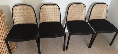 CB2 Nadia black dining chairs. Retails for 450 plus tax.
