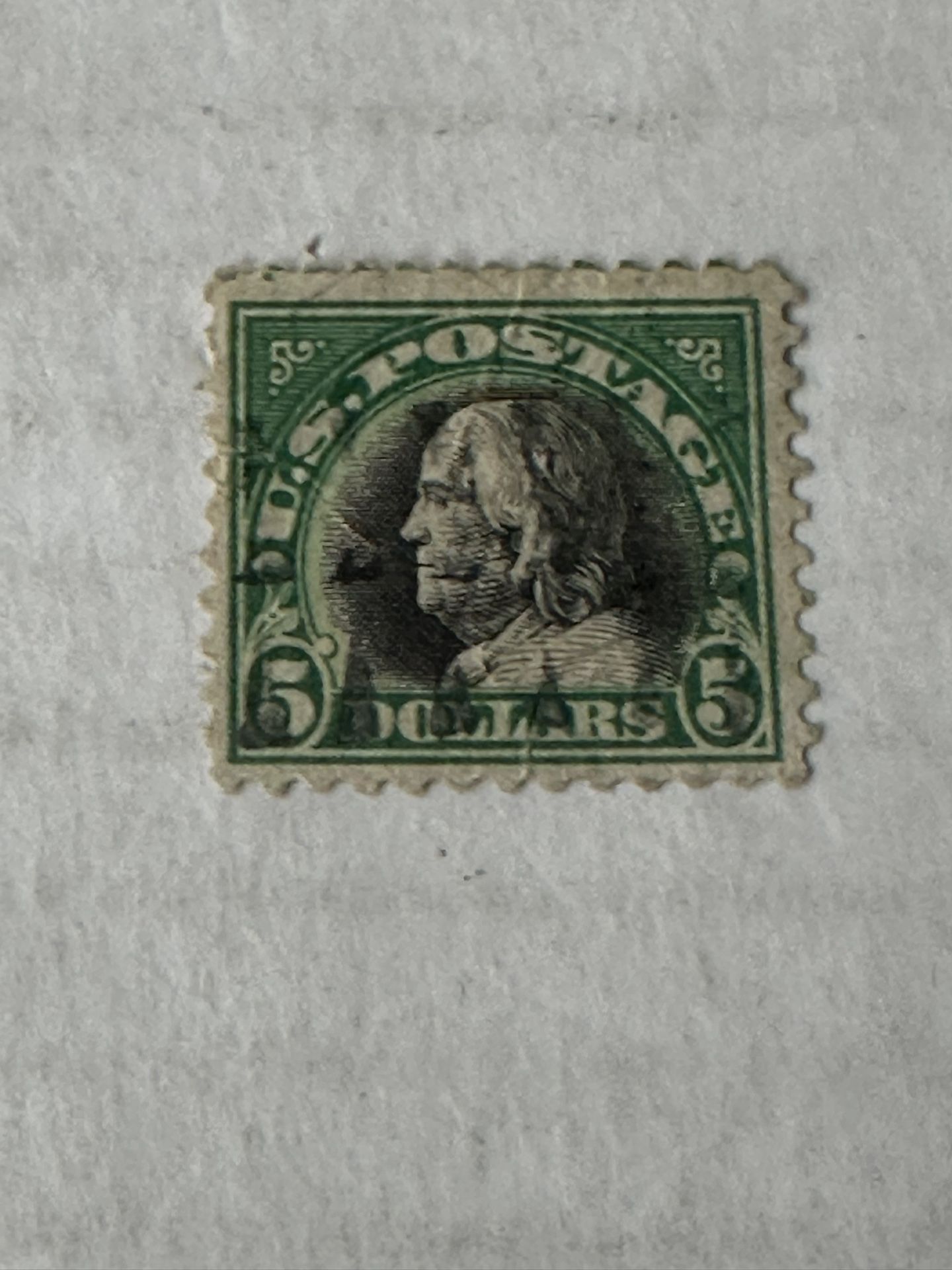 United States 524 5 Dollar Ben Franklin Stamp Used