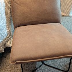 Modern Armless Accent Lounge Chair – Neutral Tan