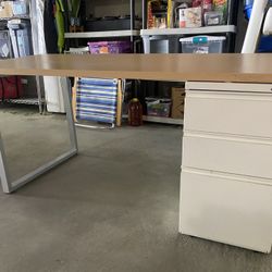 Herman Miller Desk With File Cabinet