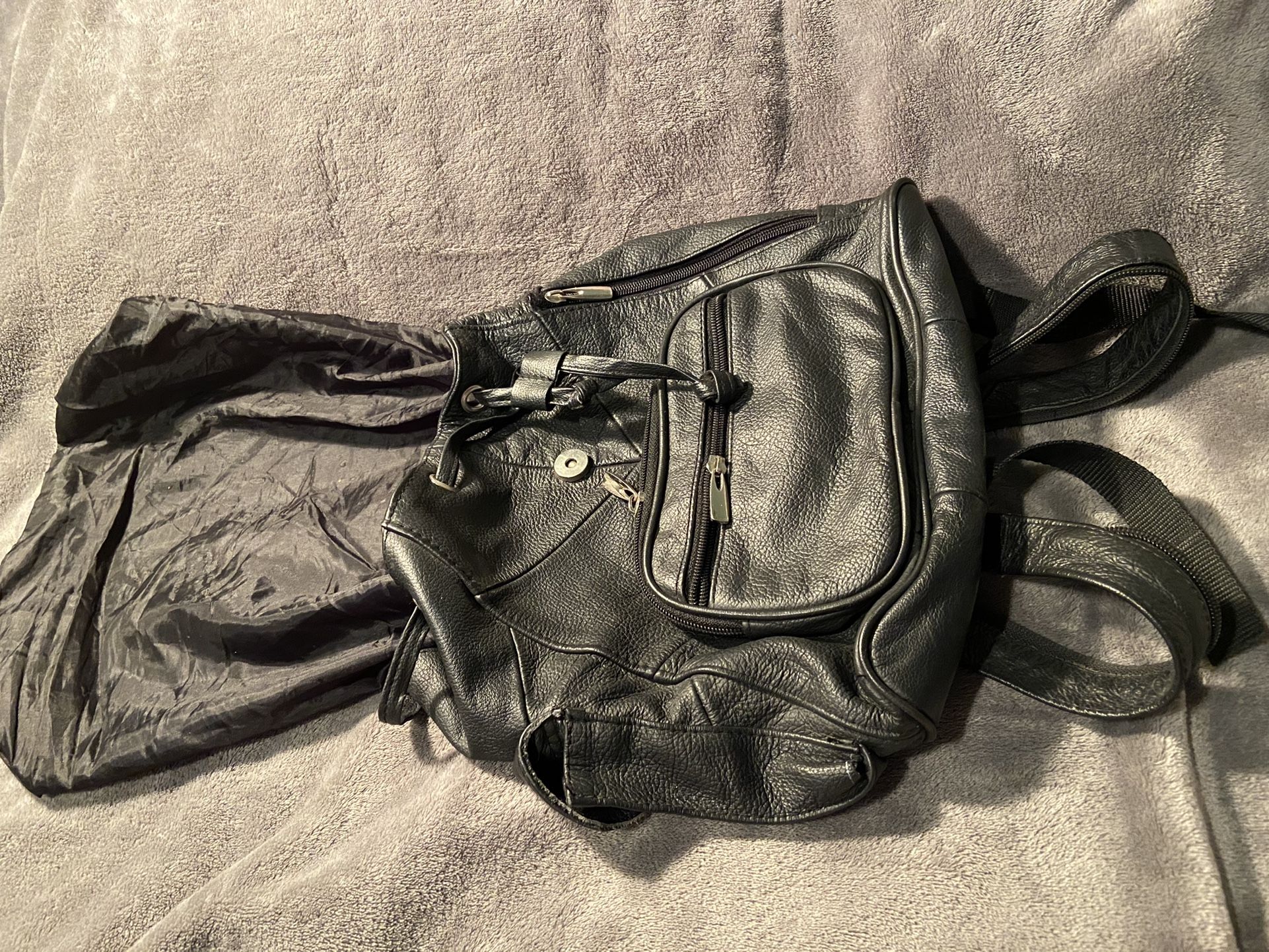 Black Leather Back Pack