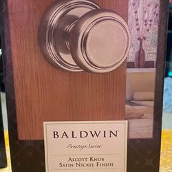 Baldwin Prestige Alcott Satin Nickel Hall/Closet Door Knob