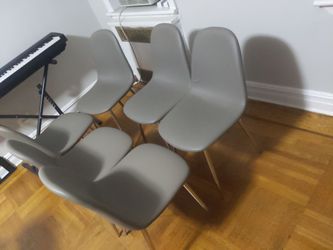 Plush gray dining chairs
