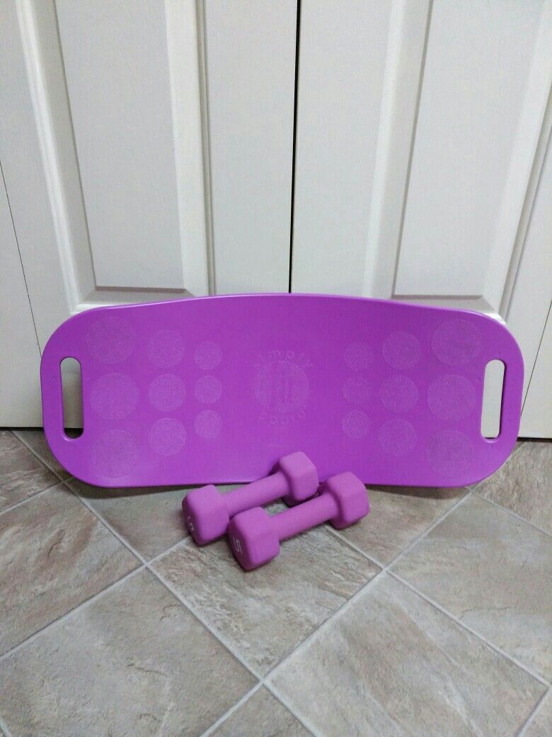 Simply Fit Board and two 5 pound weights