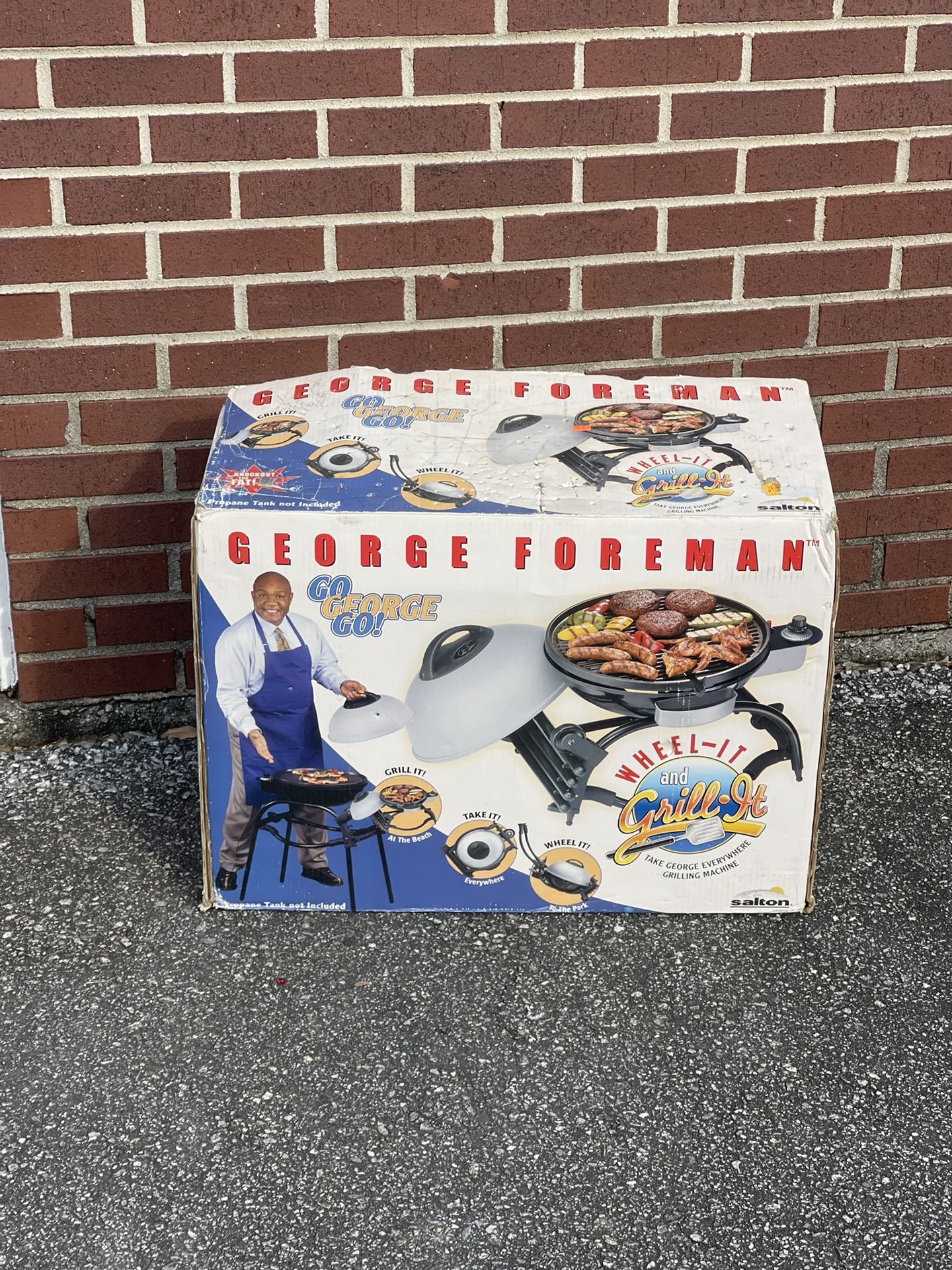 Vintage George Forman Wheel It Grill New In Box