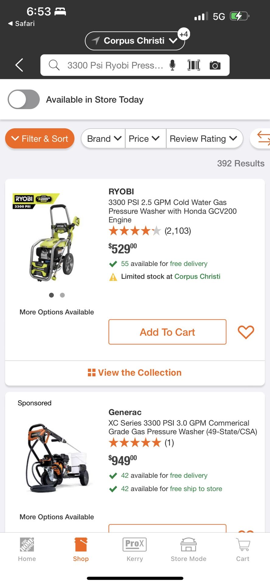 Brand New 3300psi Ryobi Pressure Washer