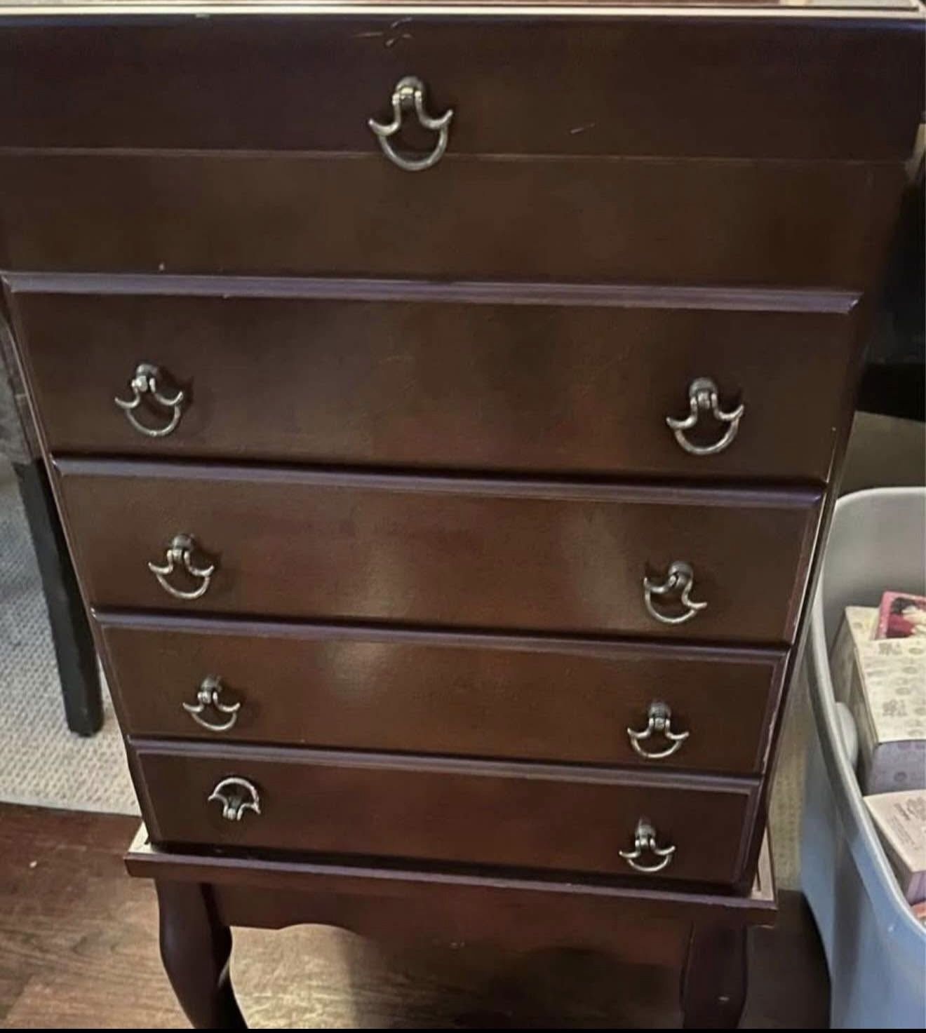 Vintage 2 Piece Silverware Cabinet Or Can Be Used For Jewelry 