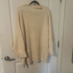 Old navy 3x cream tunic length cozy sweater 