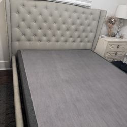 Upholstered (Queen) Bed Frame & Headboard