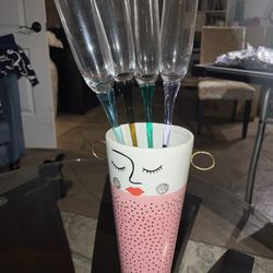 Long Stem Champagne Glasses With Vase