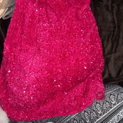 Pink Sparkly Strapless Dress