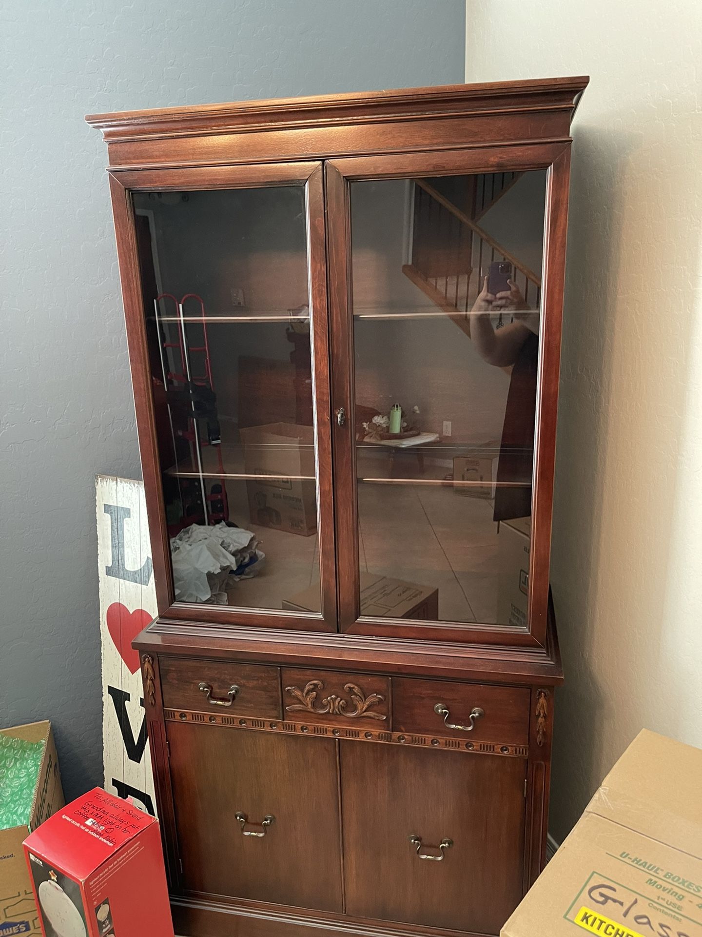 Antique Mahogany China Hutch 