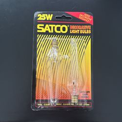 Satco S3744 120V Candelabra Base 25W Light Bulb Clear Prismatic