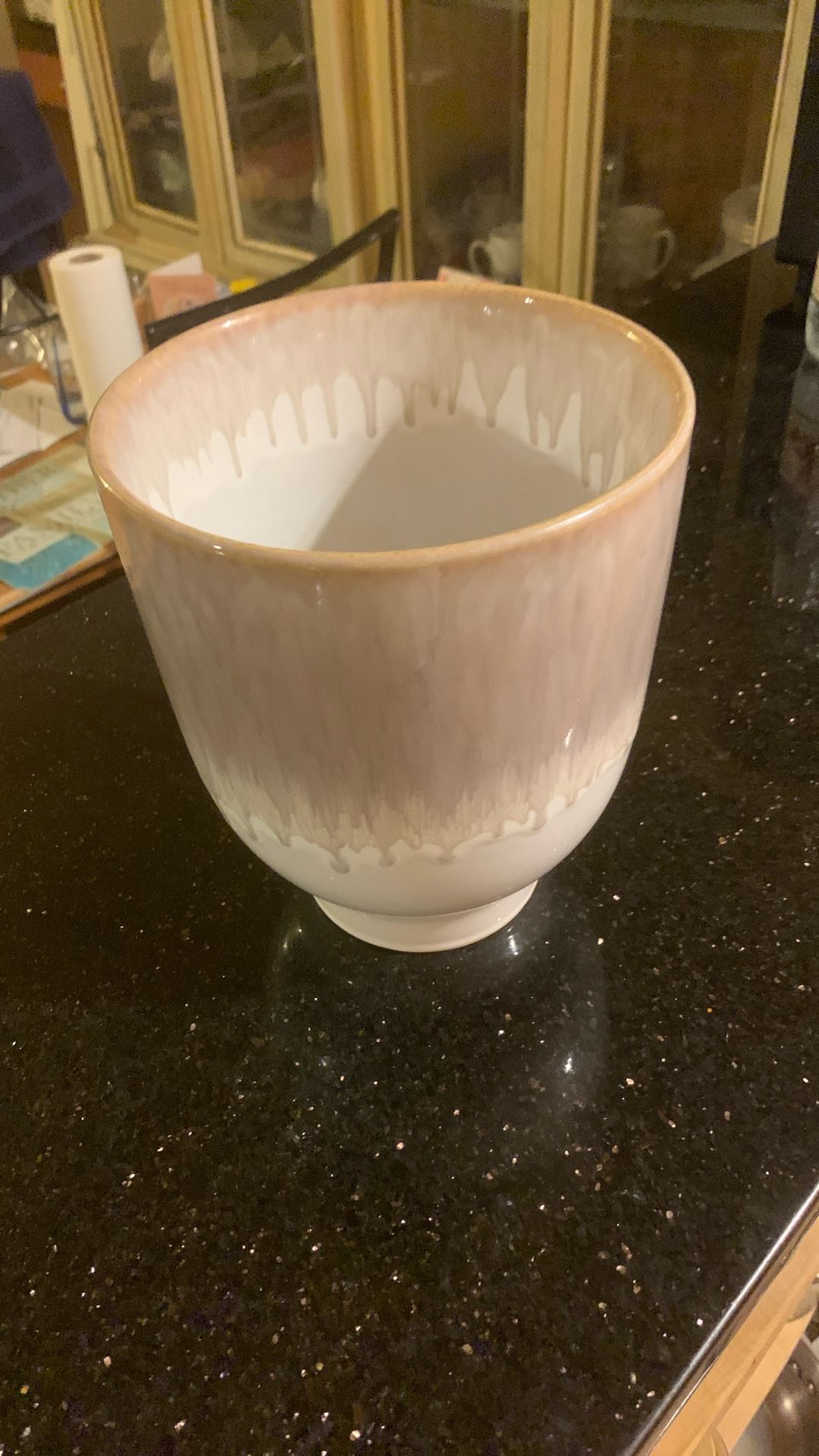 Beautiful Ceramic Porcelain Jar Vase 8 Inches Tall 6.5” Wide