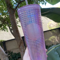 Pink Grid Venti Starbucks tumbler