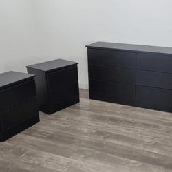Dresser And 2 Nightstands - Cómoda Y 2 Mesitas De Noche 