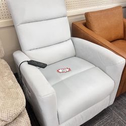 Glider with Massager, Swivel Glider with Massager, Easy assembly Glider Chair, Mist gray, New