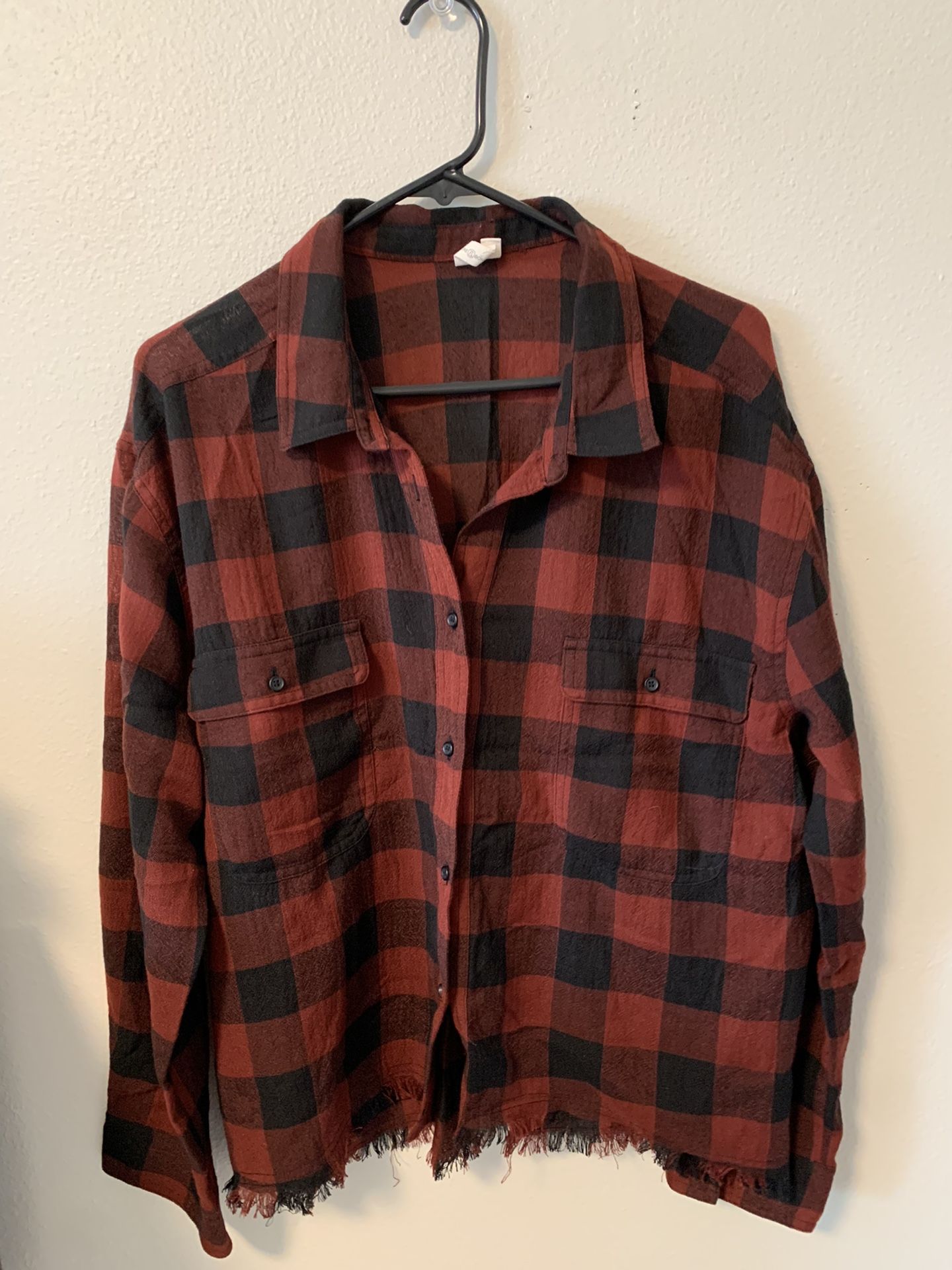 Womens Cropped Plaid Shirt