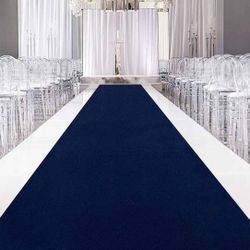 Navy blue aisle runner 
