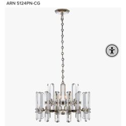 Visual Comfort Chandelier Polished Nickel & Crystal