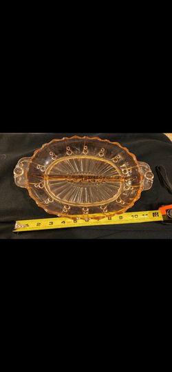 Vintage Pink Depression Glass Tray