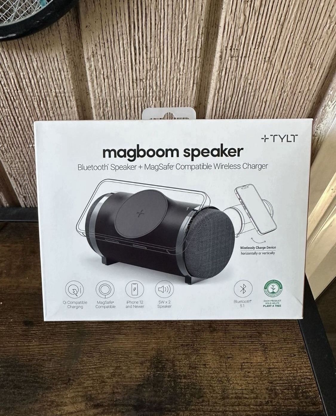 TYLT MagBoom 10W Magnetic Bluetooth Portable Speaker for iPhone, iPad, Google Pixel, Samsung Galaxy (Black)