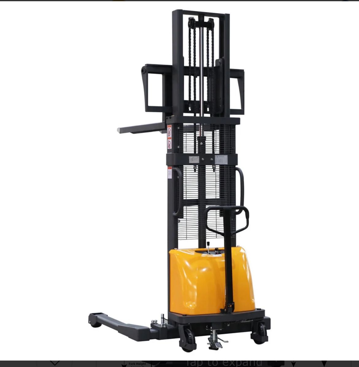 semi electric pallet stacker for 118in forklift