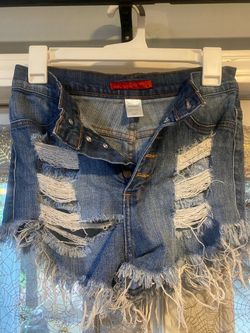 Distressed Denim Jean Shorts